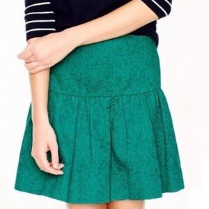 J. Crew Jacquard Green Skirt Size 2